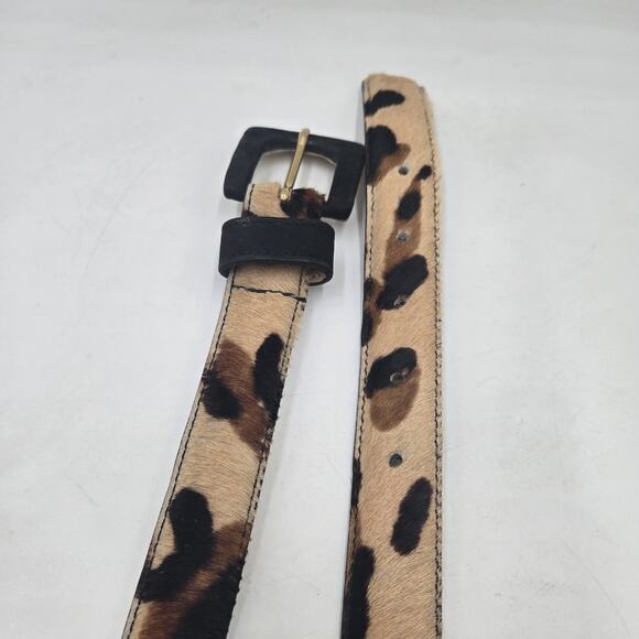 LEATHEROCK Calf-Hair Leather Animal Print Belt USA Size Small Fits 27-31\